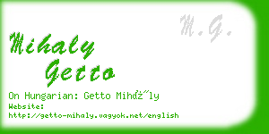 mihaly getto business card